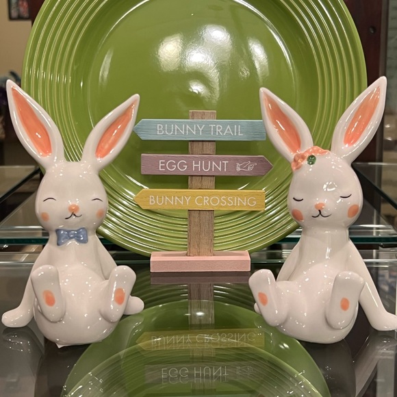 Cutest Bunny Set of 3 Perfect Spring Easter Decor NEW Girl & Boy Bunny Unique - Picture 15 of 16